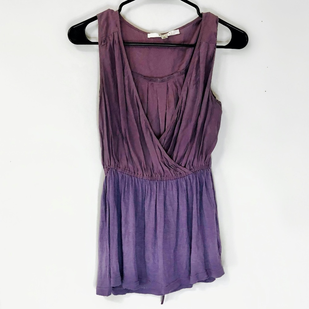 Vintage Y2K Walter Anthropologie 100% Silk V Neck Faux Wrap Sleeveless Blouse